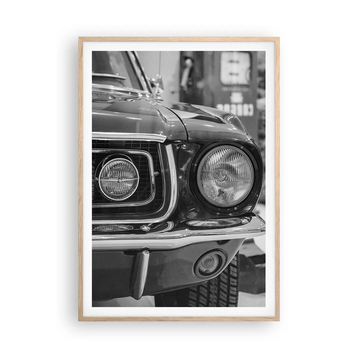 Poster in einem Rahmen aus heller Eiche - Wilder Ritt - 70x100 cm