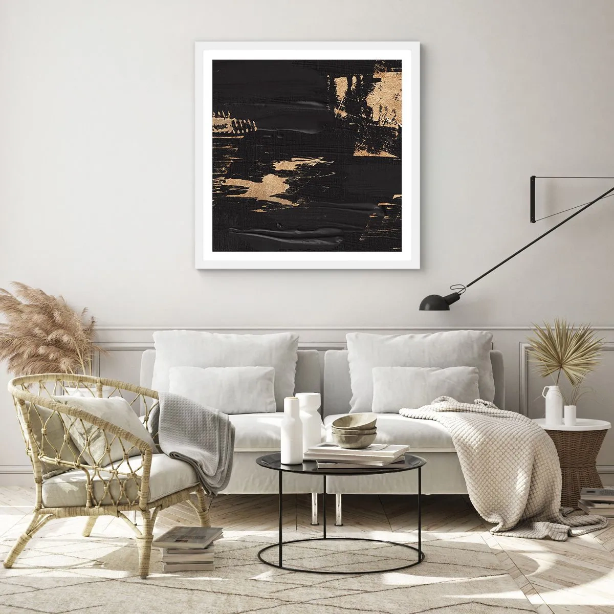 Poster in einem weißen Rahmen - Spur einer Berührung - 50x50 cm