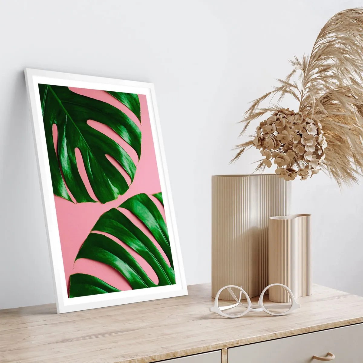 Poster in einem weißen Rahmen - Rendezvous im Grünen - 40x50 cm