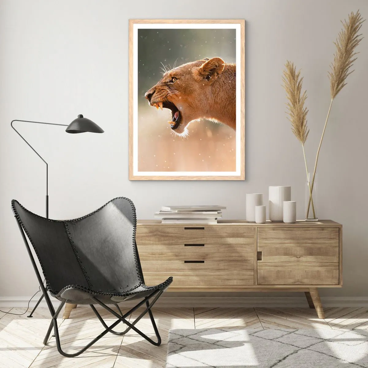 Poster in einem Rahmen aus heller Eiche - Versuch, nicht zuzuhören - 50x70 cm