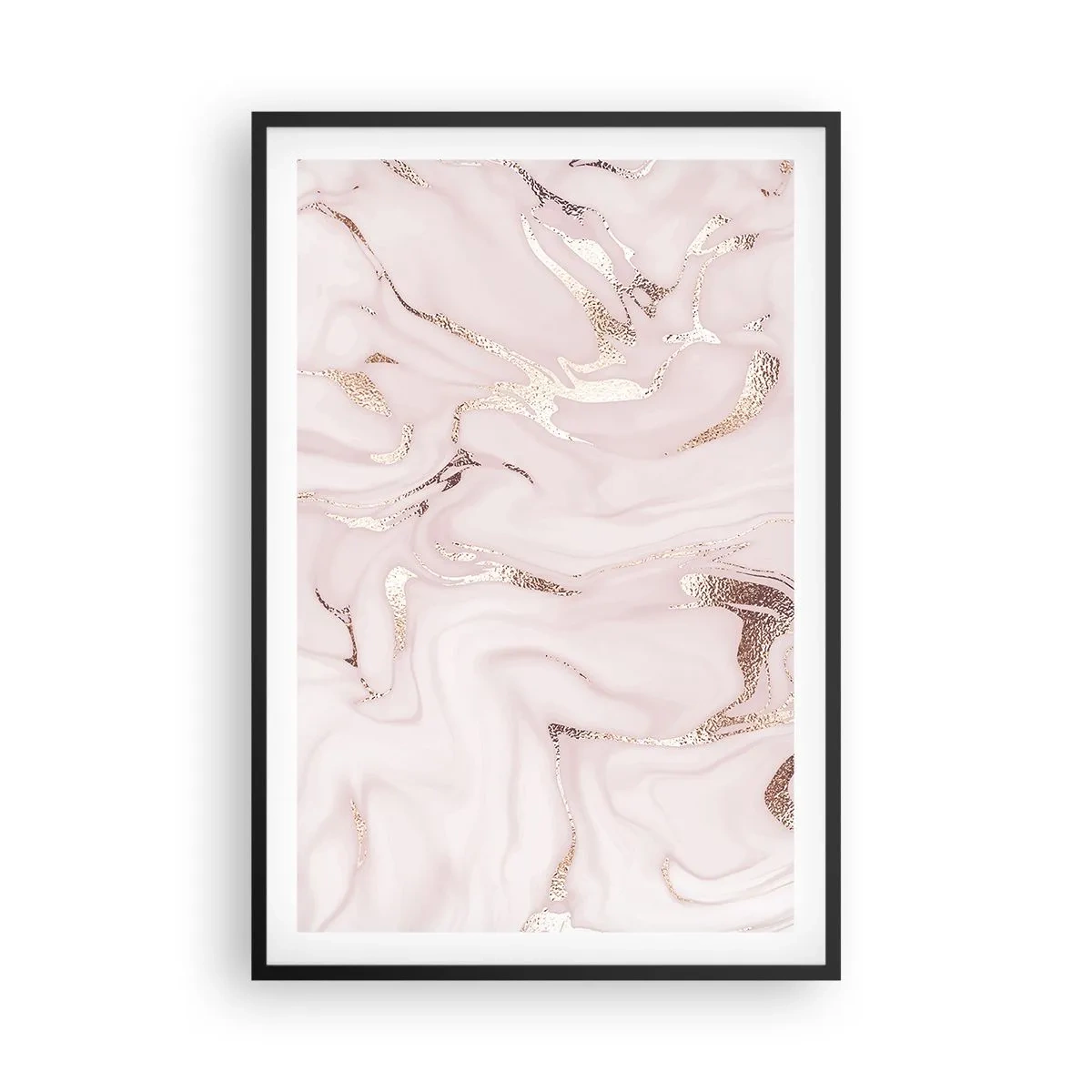 Poster in einem schwarzem Rahmen - In einem rosa Schal - 61x91 cm