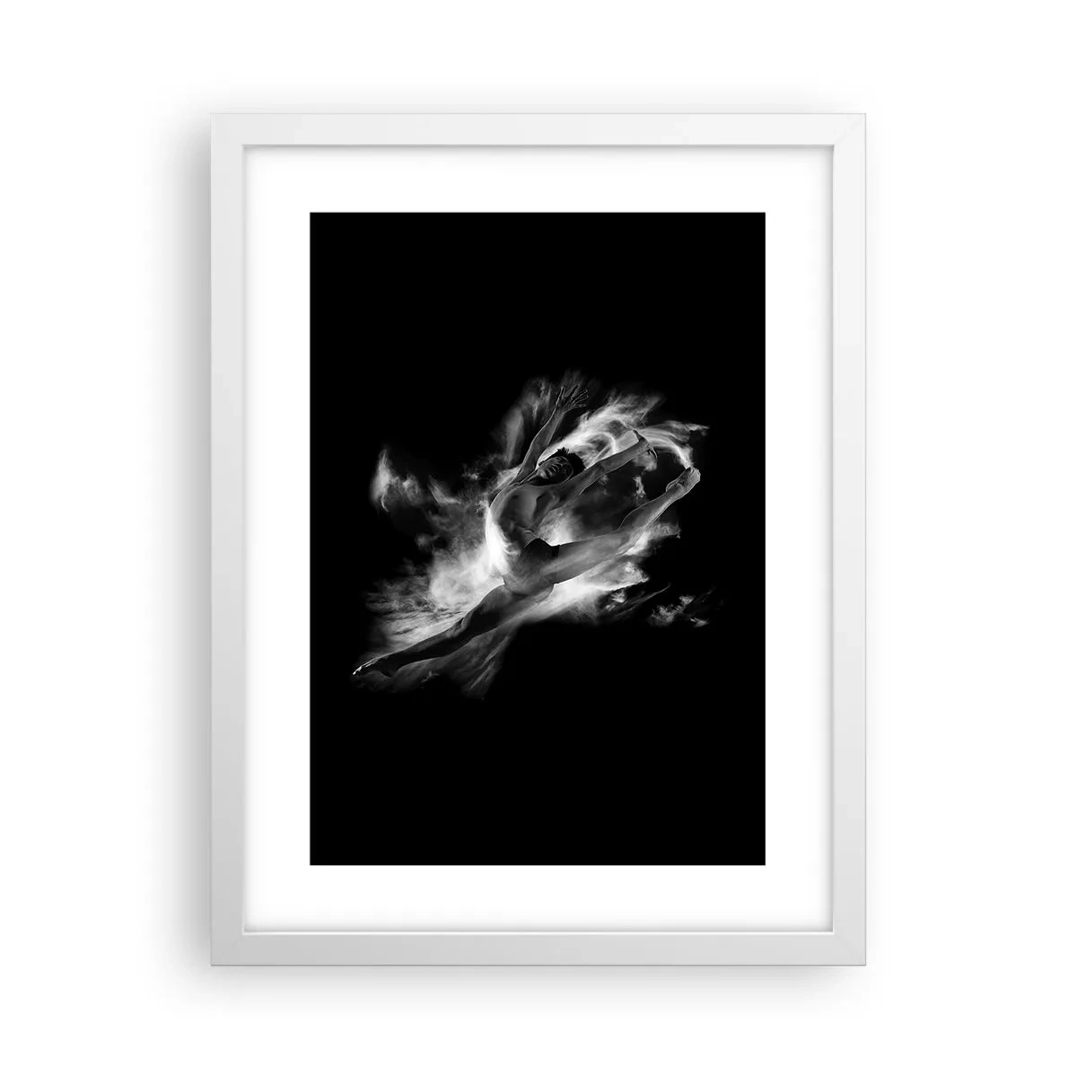 Poster in einem weißen Rahmen - Im Flug hängen geblieben - 30x40 cm