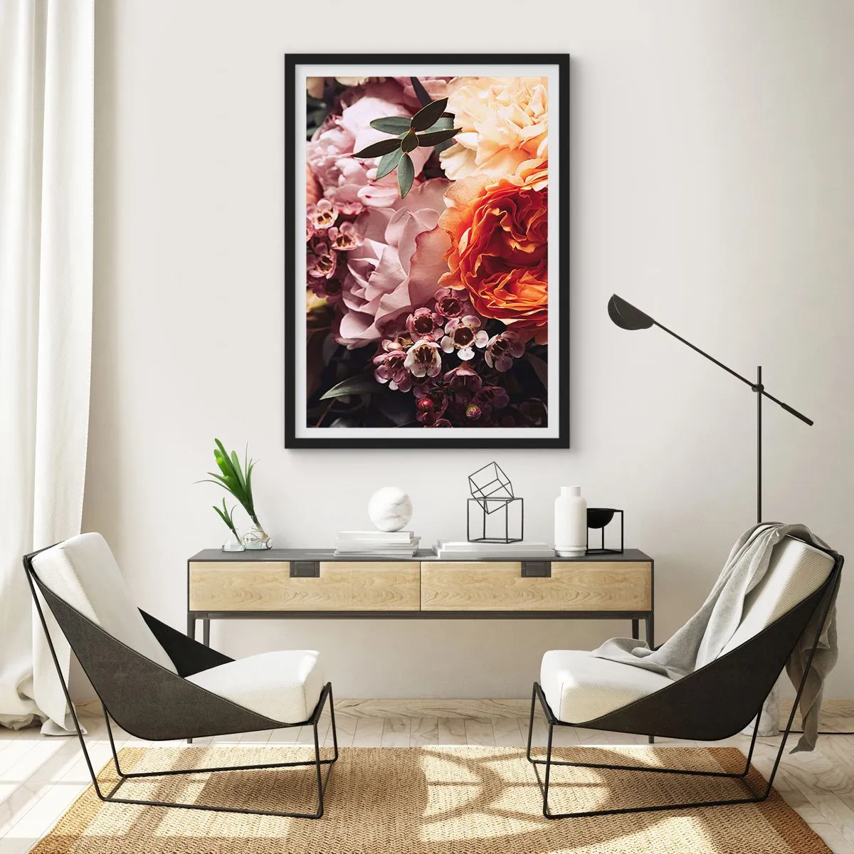 Poster in einem schwarzem Rahmen - Eingehüllt in Schönheit - 61x91 cm