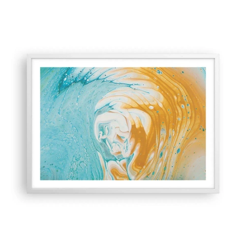 Poster in einem weißen Rahmen - Pastellwirbel - 70x50 cm