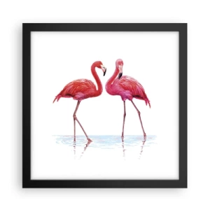 Poster in einem schwarzem Rahmen - Rosa randez-vous - 30x30 cm