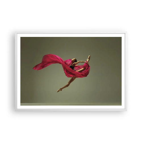 Poster in einem weißen Rahmen - Tanzende Flamme - 100x70 cm