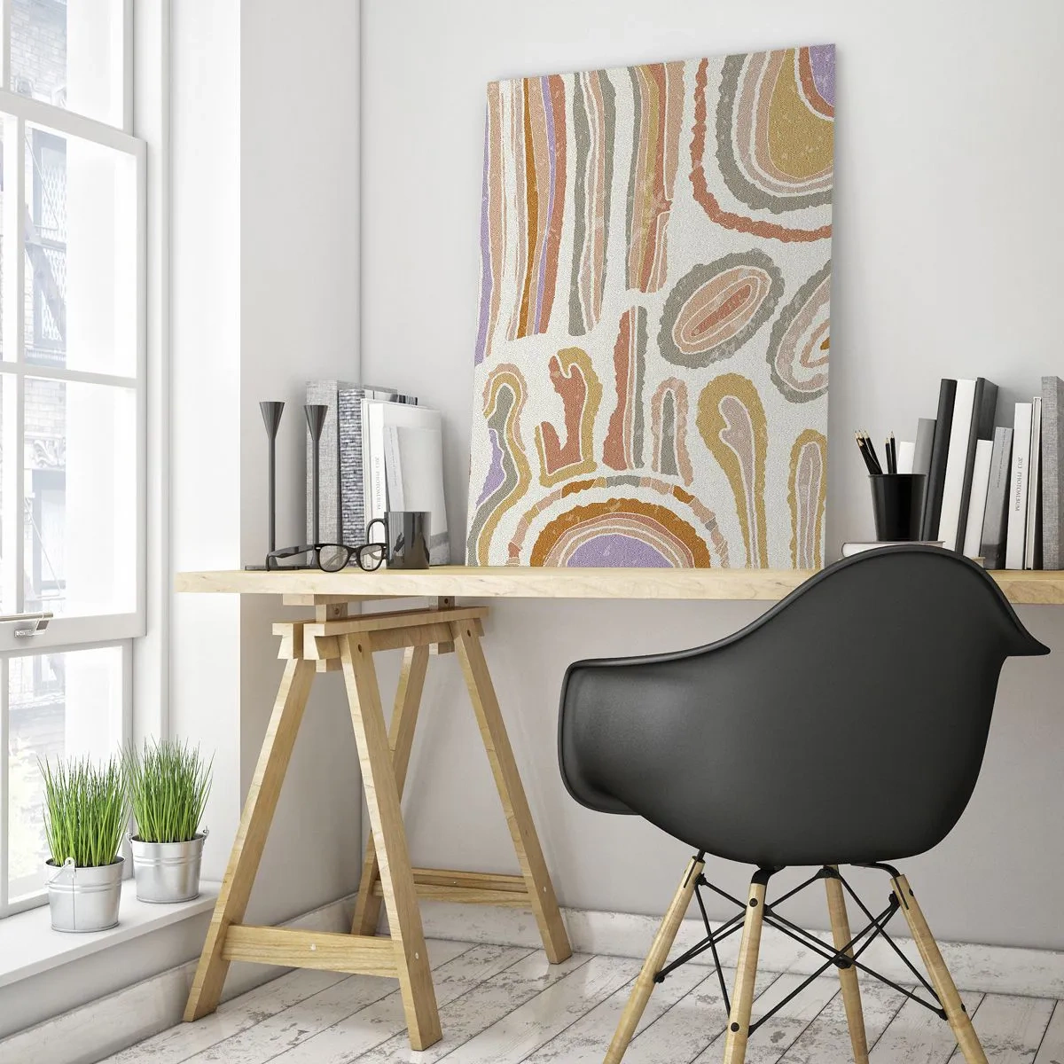 Glasbild - Bild auf glas - Bunte abstrakte Formen, die an mineralische Querschnitte erinnern - 50x70cm - Bunte Querschnitte - Moderne Wanddekoration für Wohnzimmer und Schlafzimmer ARTTOR