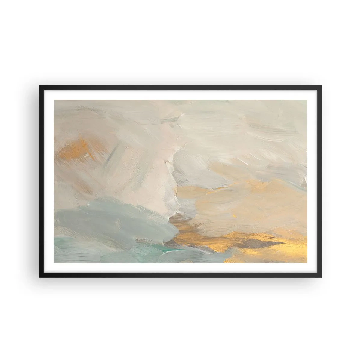 Poster in einem schwarzem Rahmen - Abstraktion – das Land der Sanftheit - 91x61 cm