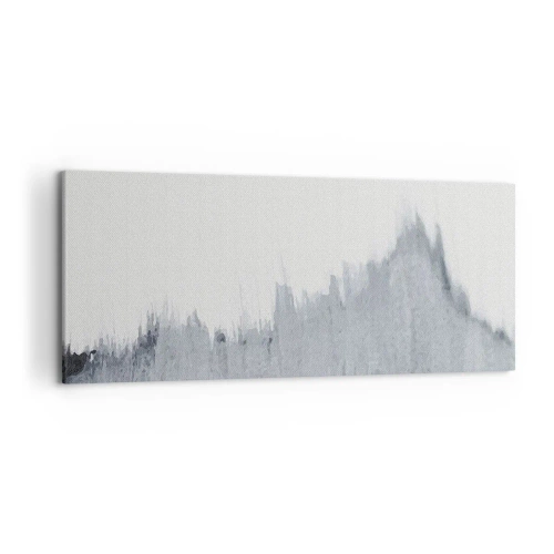 Bild auf Leinwand - Leinwandbild - Abstrakte graue Komposition im minimalistischen Stil - 120x50cm - Mysteriöse Aufzeichnung - Moderne Wanddekoration für Wohnzimmer und Schlafzimmer ARTTOR