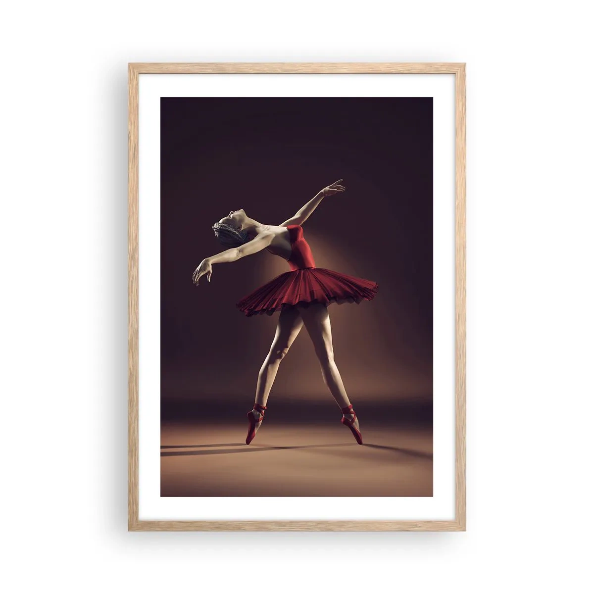 Poster in einem Rahmen aus heller Eiche - Eine Primaballerina - 50x70 cm