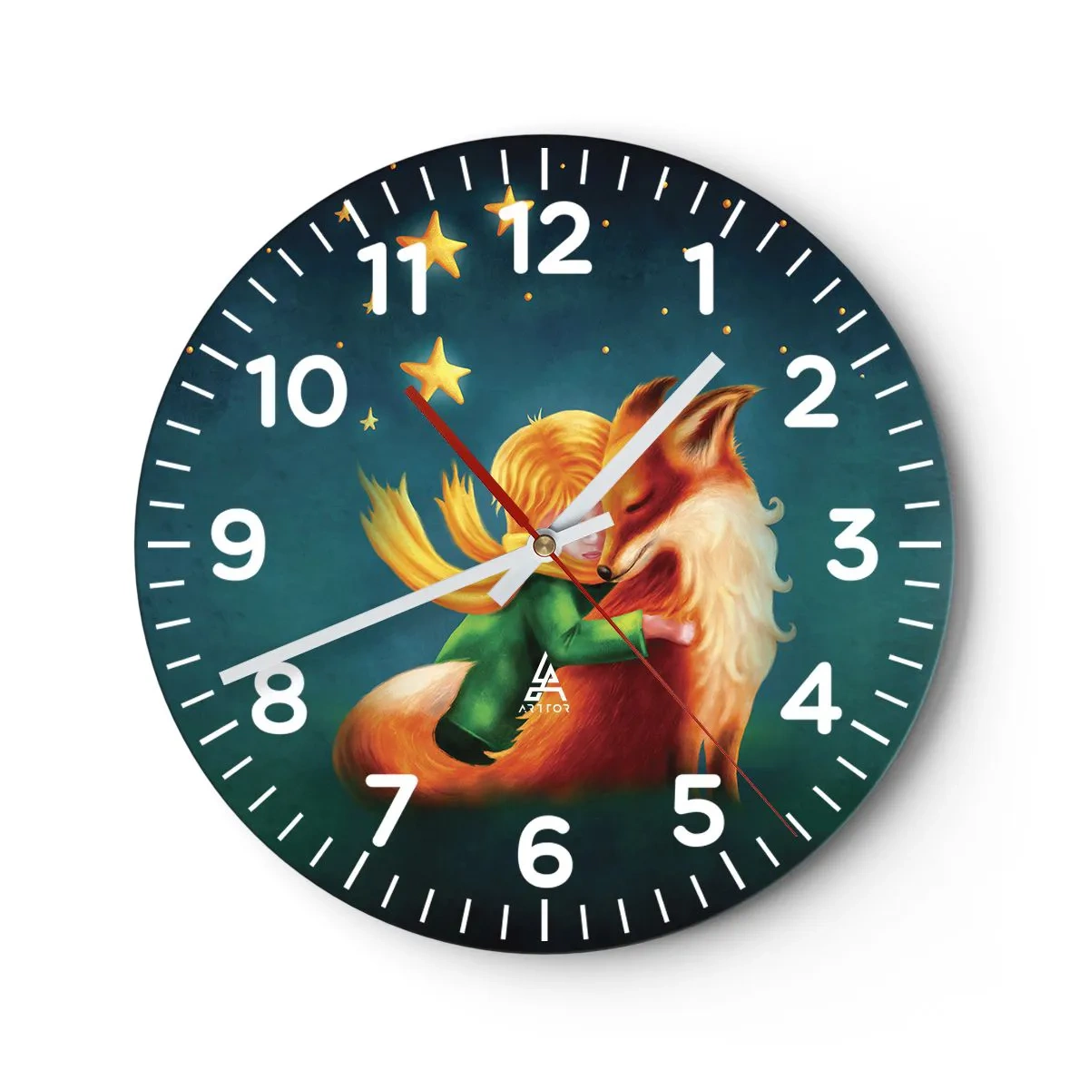 Wanduhr - Glasuhr - Kleiner Prinz - 40x40 cm