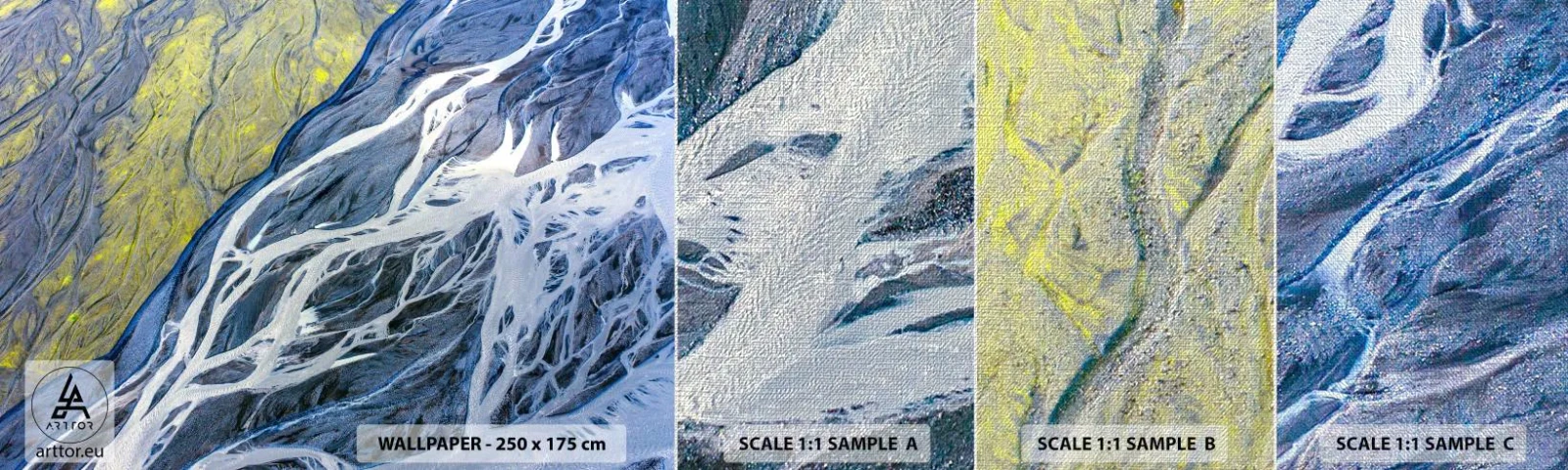 Fototapeten Muster Premium Canvas - Felsmalereien der Natur - Abstraktion, Stück, Gletscher - 100x30 cm