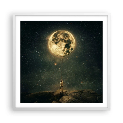 Poster in einem weißen Rahmen - Der Mann, der den Mond gestohlen hat - 60x60 cm