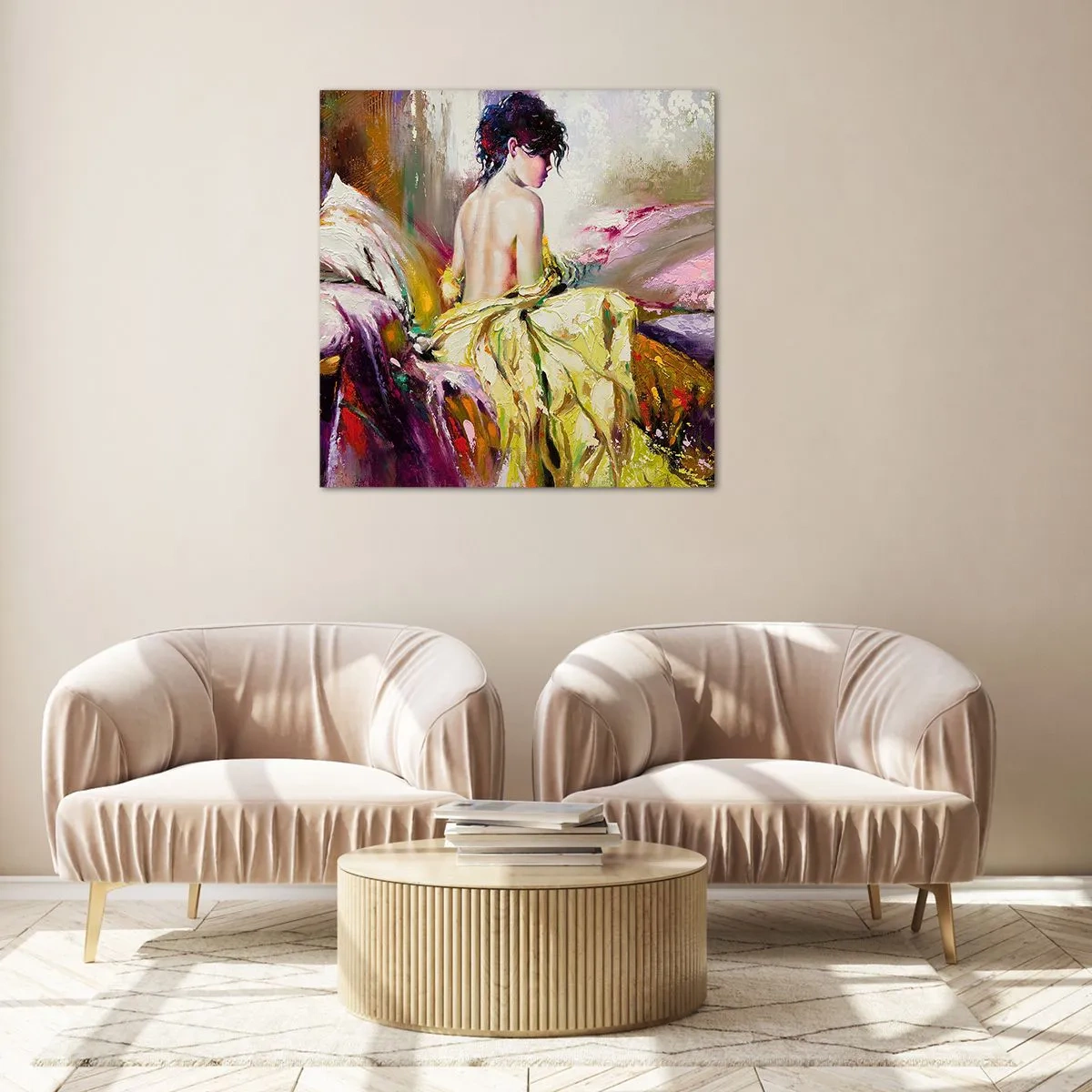 Glasbild - Bild auf glas - Zwischen den Lippen und dem Rand der Tasse - 50x50 cm