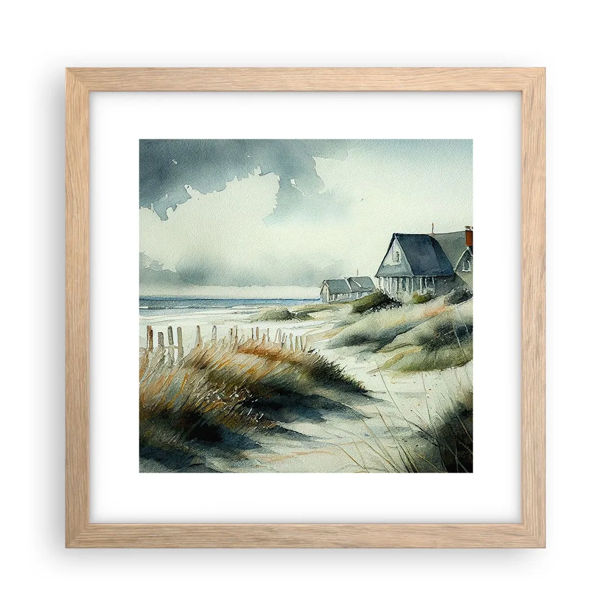 Poster in einem Rahmen aus heller Eiche - Abseits vom Trubel - 30x30 cm