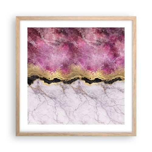 Poster in einem Rahmen aus heller Eiche - An der Grenze - 50x50 cm