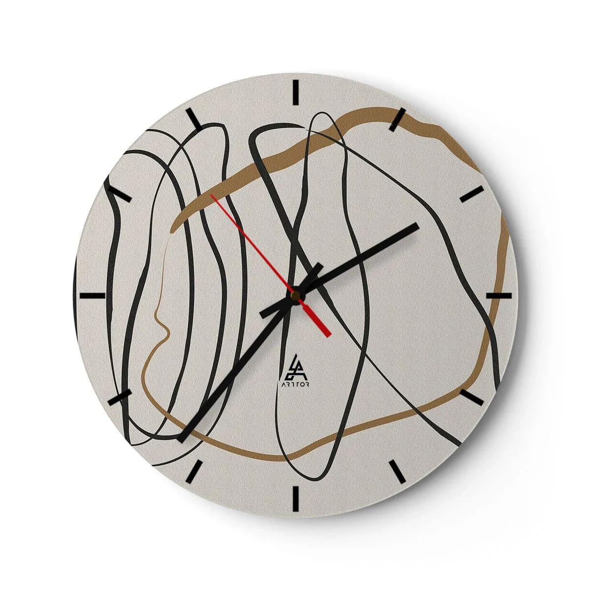 Wanduhr - Glasuhr - Komposition – Looptanz - 40x40 cm