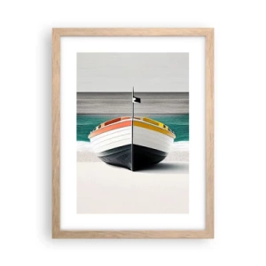 Poster in einem Rahmen aus heller Eiche - An seinem Platz - 30x40 cm