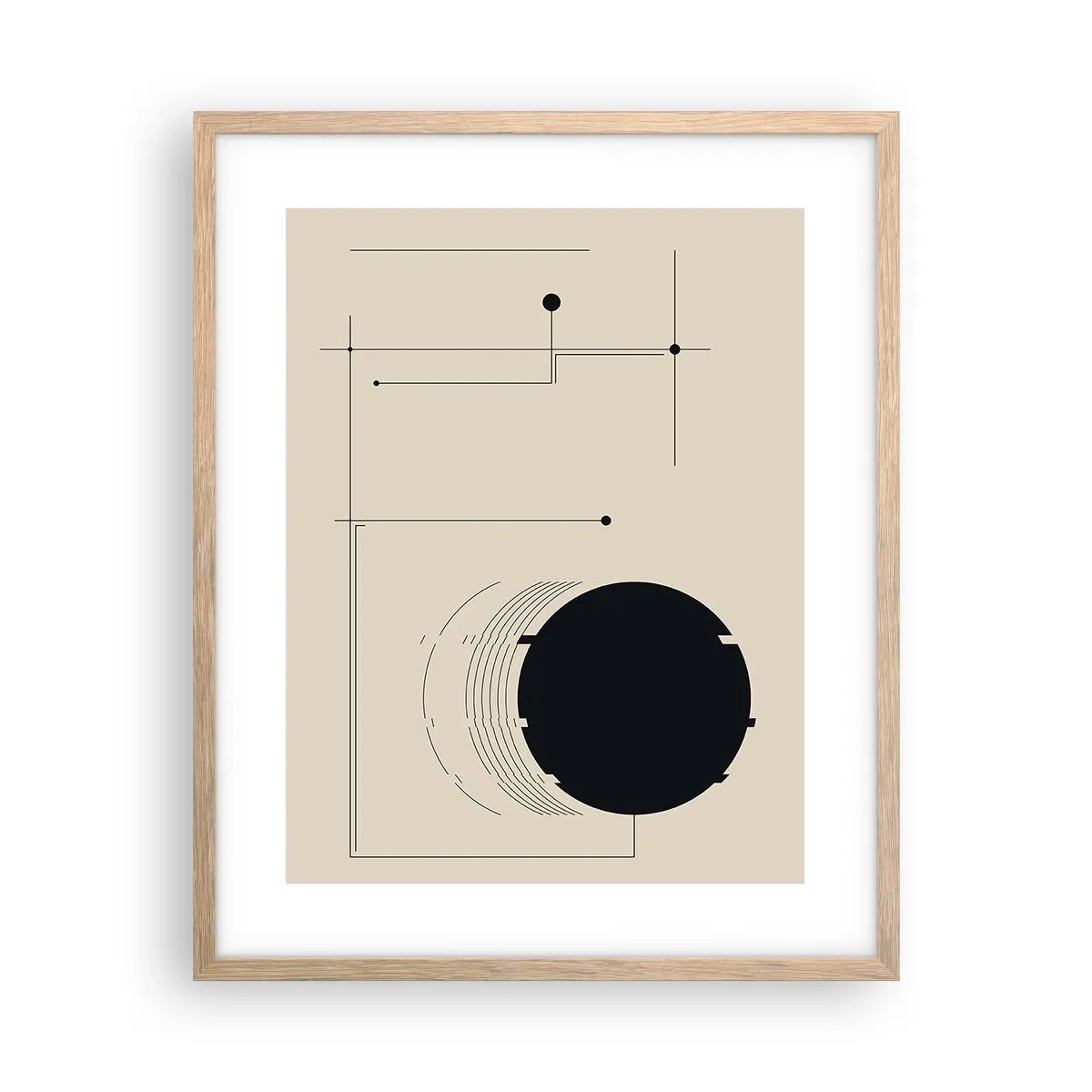 Poster in einem Rahmen aus heller Eiche - Flexible und dynamische Komposition - 40x50 cm
