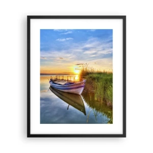 Poster in einem schwarzem Rahmen - Bucht erfüllter Träume - 40x50 cm