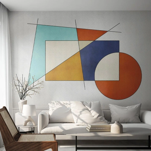 Selbstklebende Fototapete Deluxe Sticker - Abstraktion: modernistisches Spiel - Geometrisch, Modern, Minimalismus - 100x70 cm