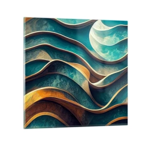 Glasbild - Bild auf glas - Blaue Mäander - 40x40 cm