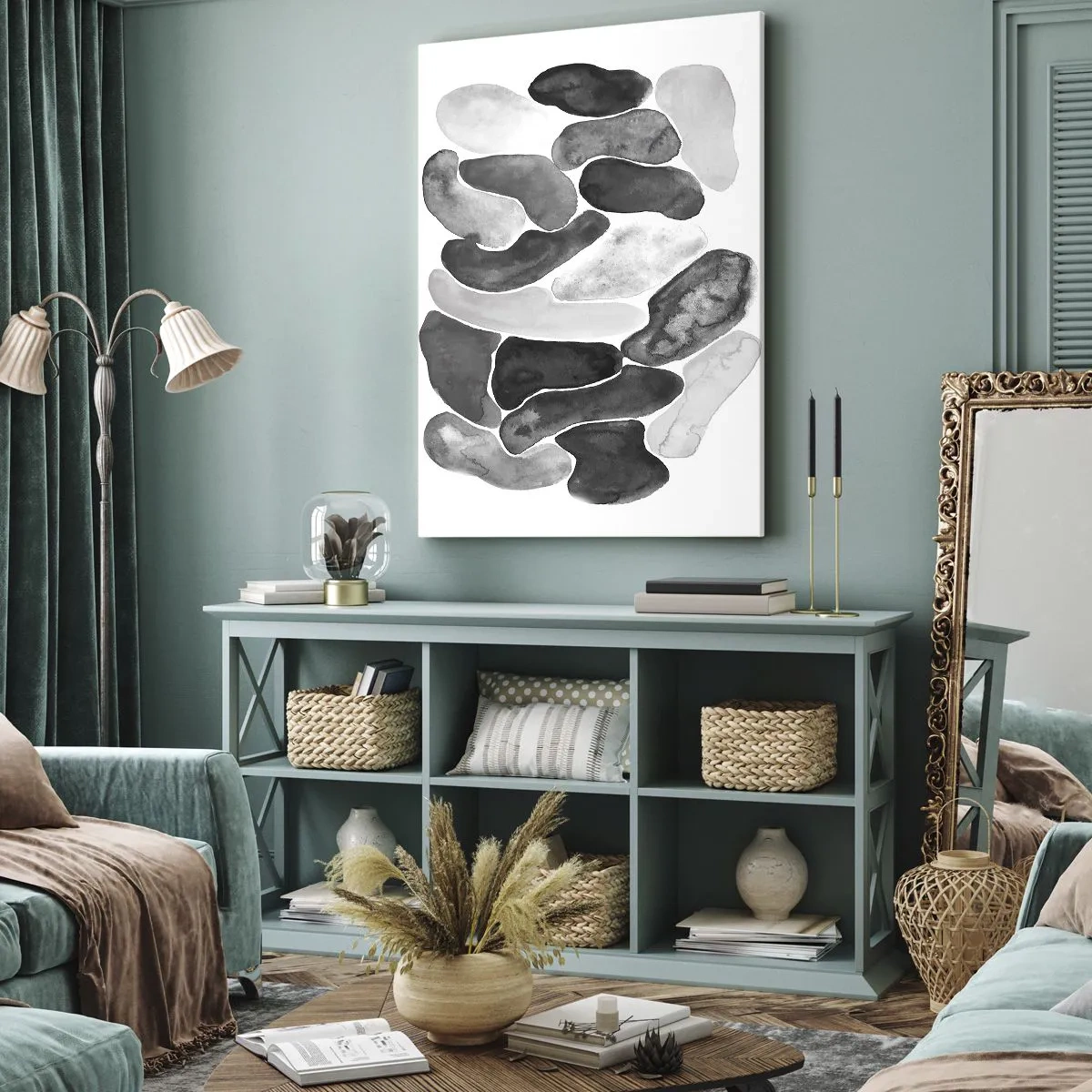 Bild auf Leinwand - Leinwandbild - Felsige Abstraktion - 55x100 cm