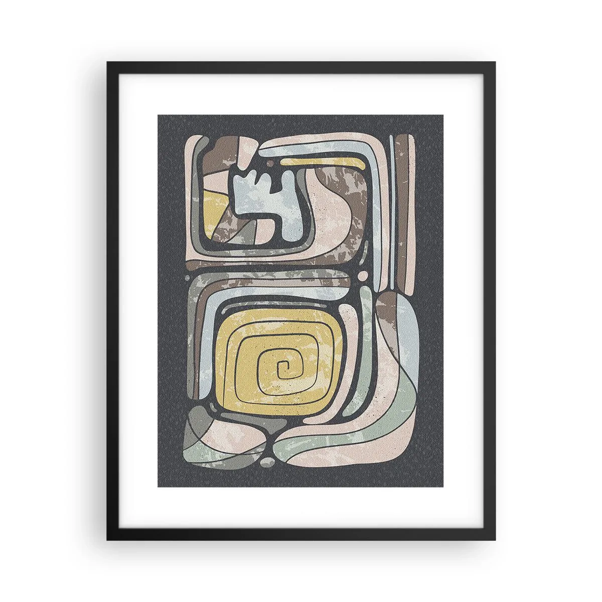 Poster in einem schwarzem Rahmen - Abstraktion im präkolumbianischen Geist - 40x50 cm