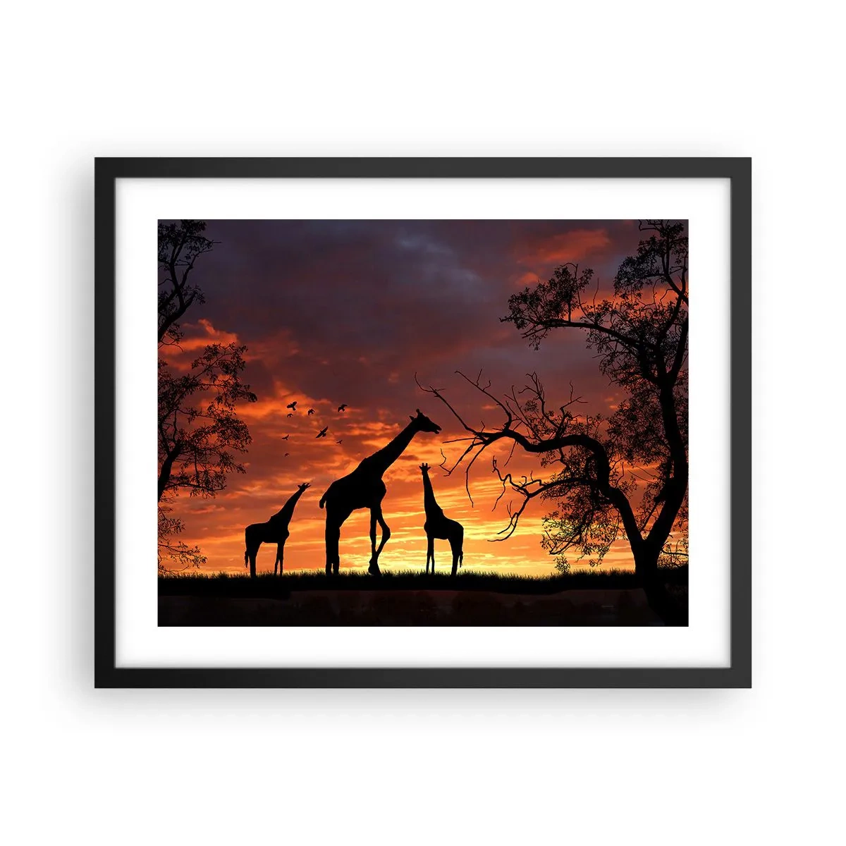 Poster in einem schwarzem Rahmen - Ein kleines Abendessen mit deinen Liebsten - 50x40 cm