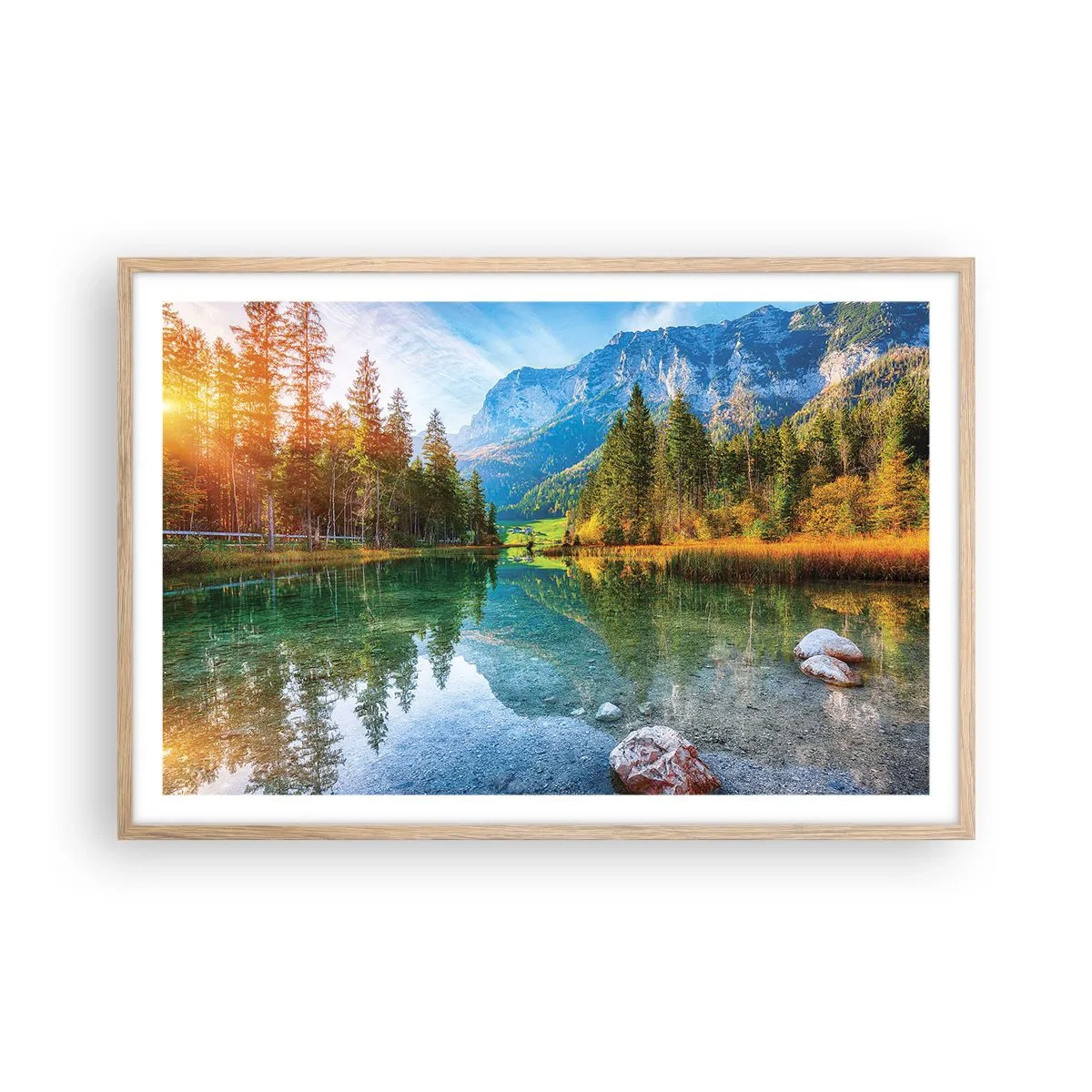 Poster in einem Rahmen aus heller Eiche - Die Sanftheit des Herbstes - 91x61 cm