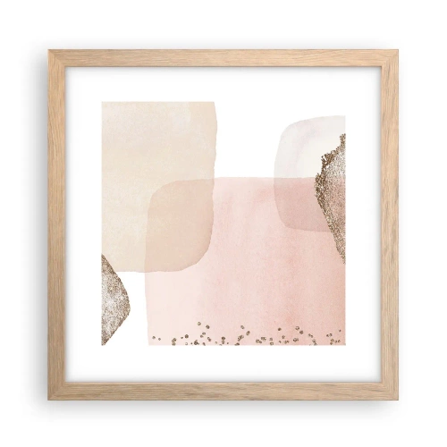 Poster in einem Rahmen aus heller Eiche - Ein Blick durch die Farbe - 30x30 cm