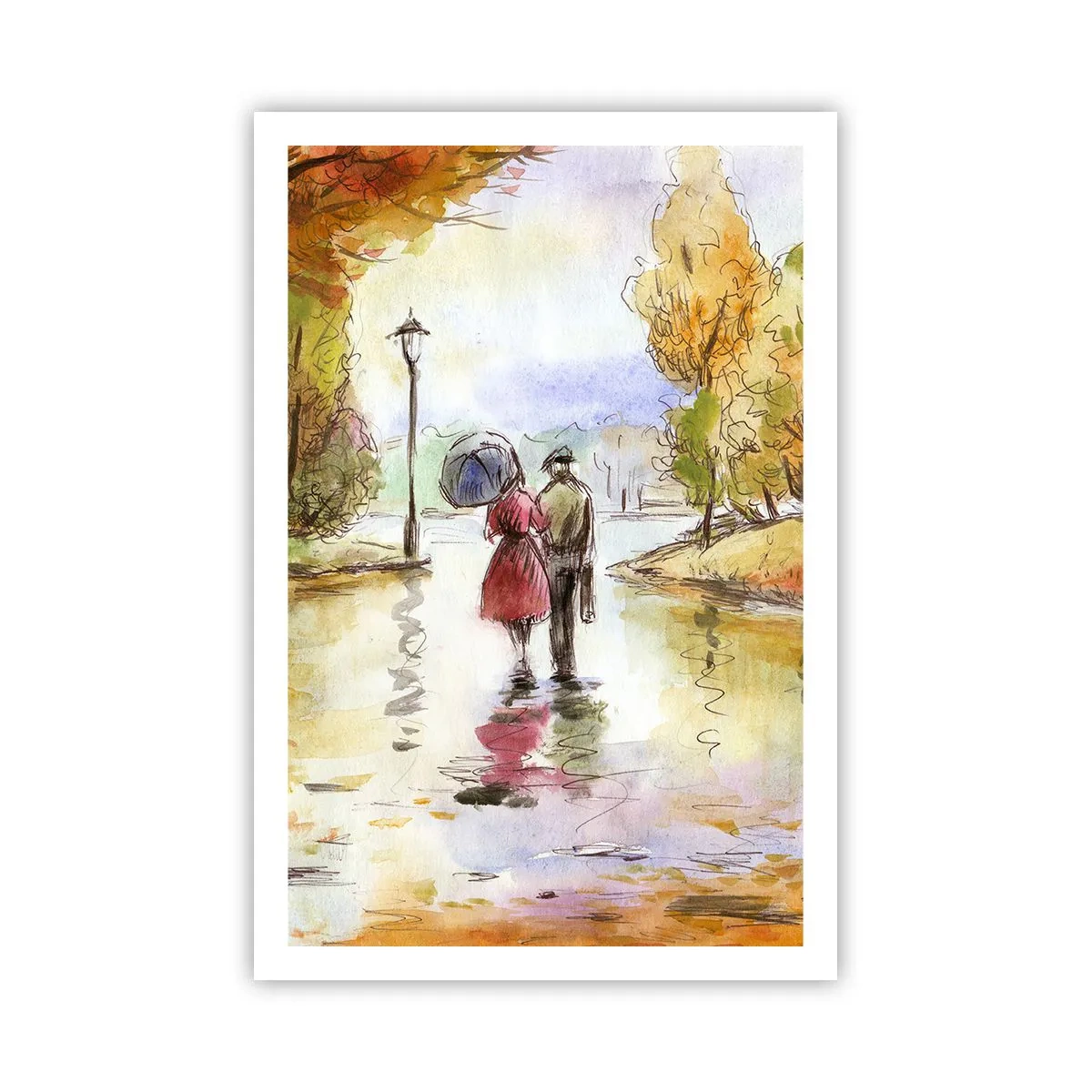 Poster - Romantischer Herbst im Park - 61x91 cm