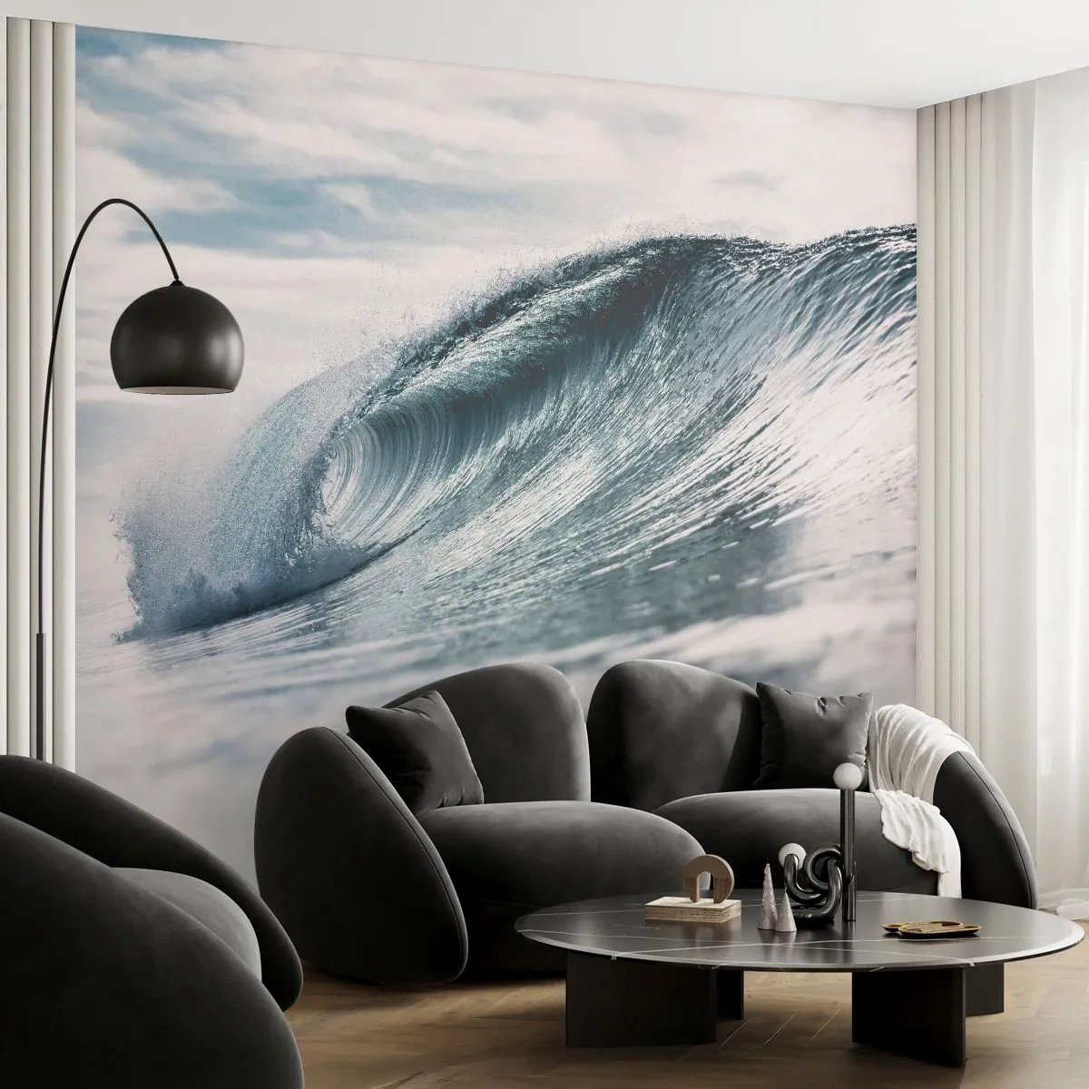 Fototapete Premium Sand - Wasserspitze - Meereswelle, Meer, Ozean - 400x280 cm