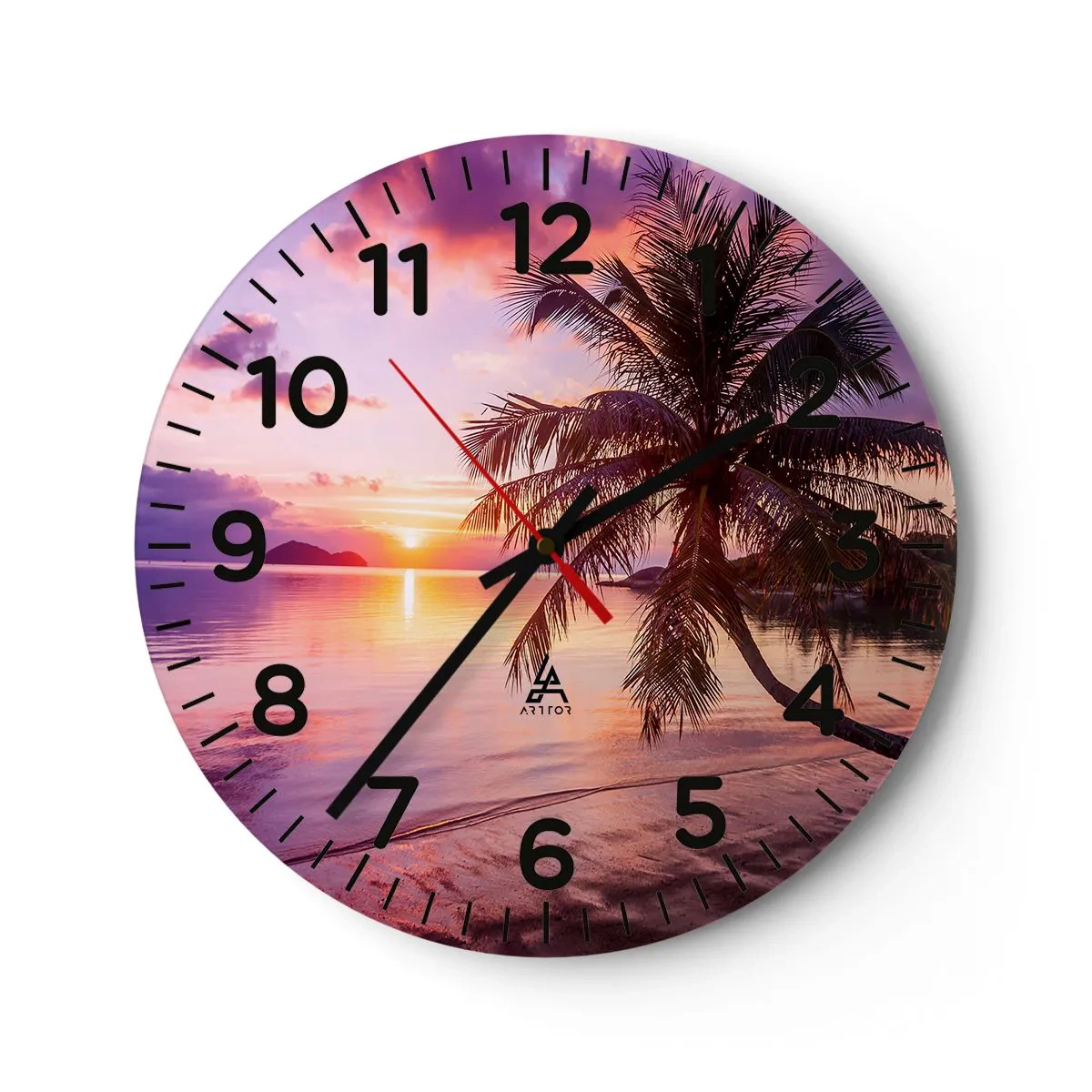 Wanduhr - Glasuhr - Behaglichkeit bis zum Horizont - 40x40 cm