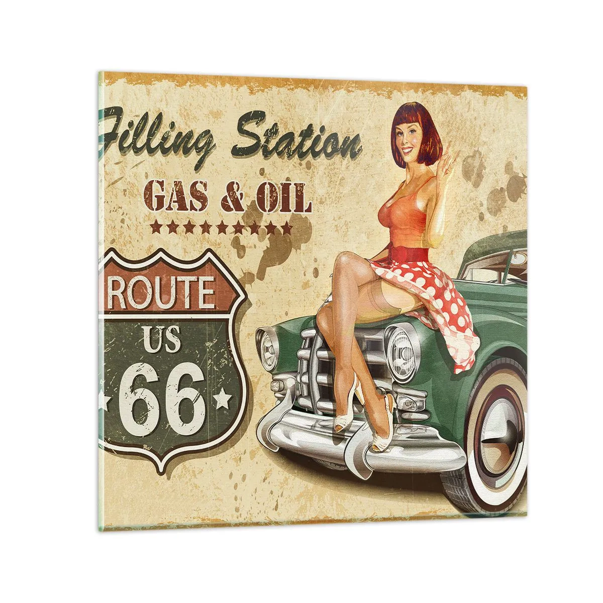 Glasbild - Bild auf glas - Die großen Jahre der 40er. - 50x50 cm