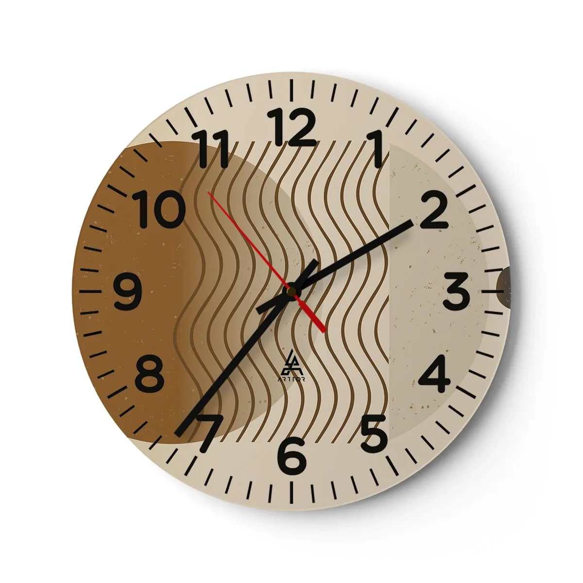 Wanduhr - Glasuhr - Zur Entstehung geometrischer Figuren - 30x30 cm