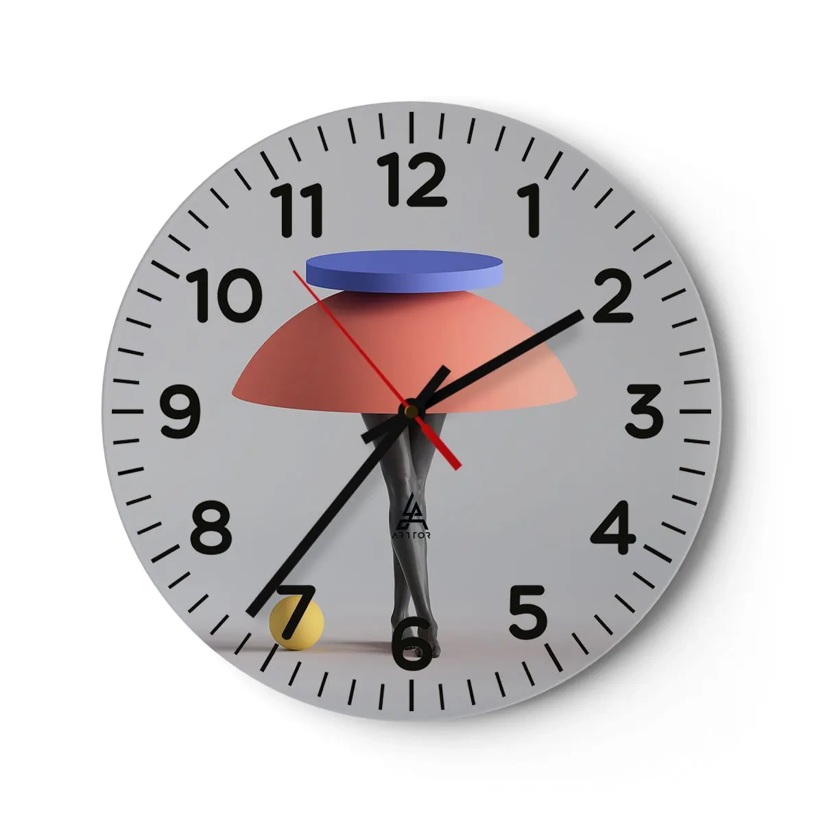 Wanduhr - Glasuhr - Surrealistische Komposition - 40x40 cm