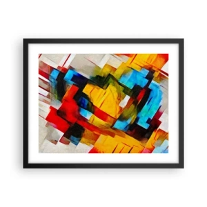 Poster in einem schwarzem Rahmen - Ein bunter Interleaver - 50x40 cm