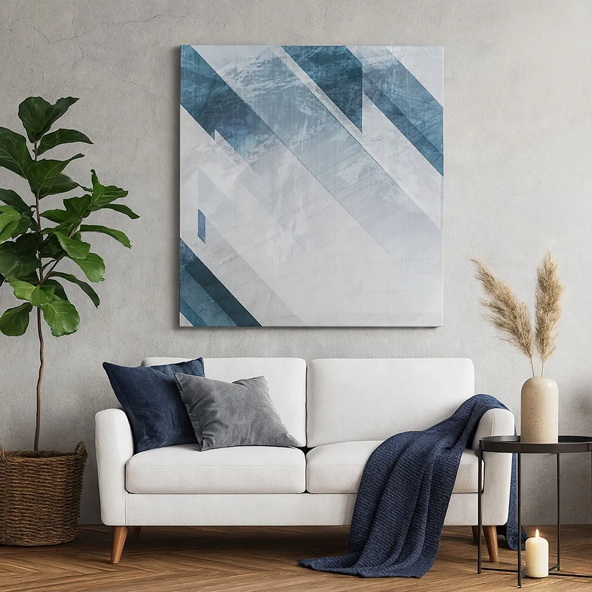 Bild auf Leinwand - Leinwandbild - Räumliche Komposition - graue Bewegung - 30x30 cm