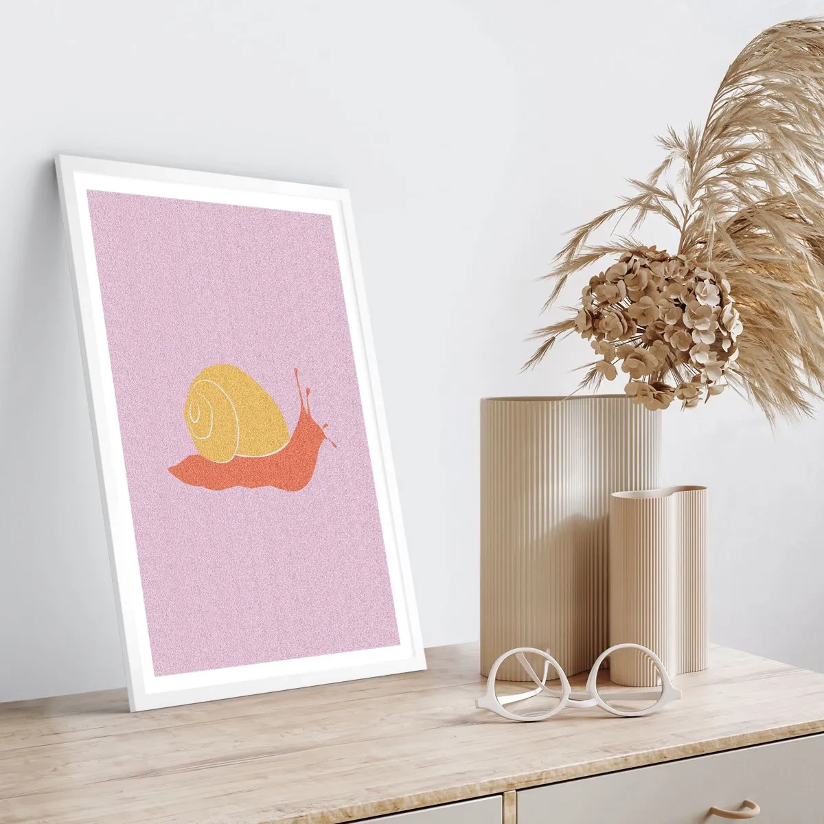 Poster in einem weißen Rahmen - Es gibt keine Eile - 70x100 cm