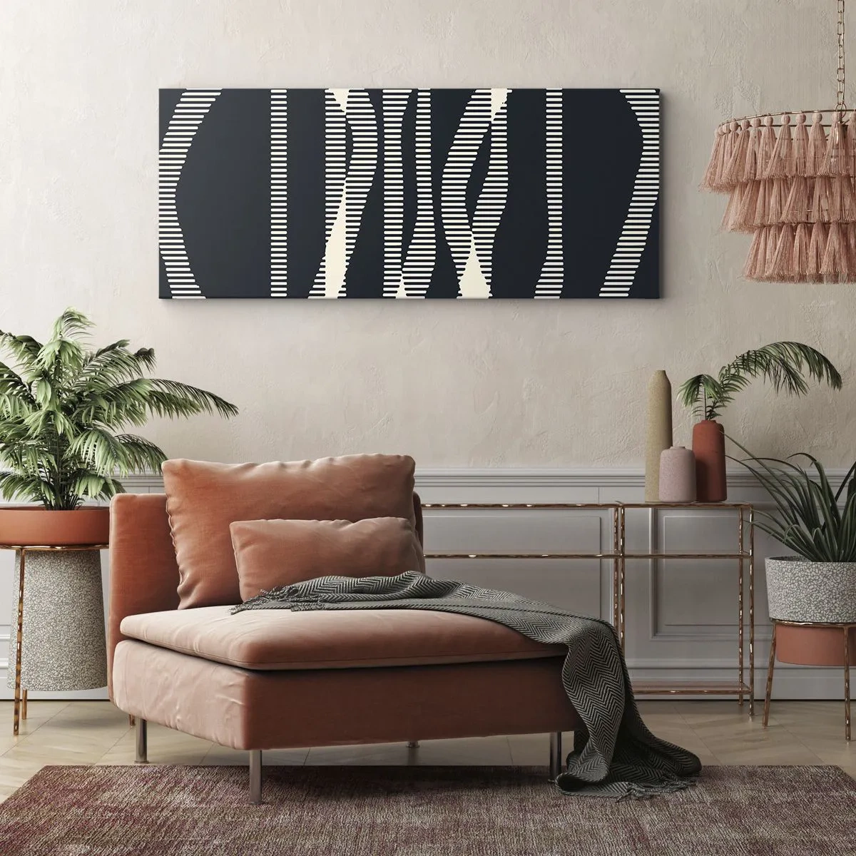 Bild auf Leinwand - Leinwandbild - Ein Versuch, die Dunkelheit zu durchbrechen - 90x30 cm