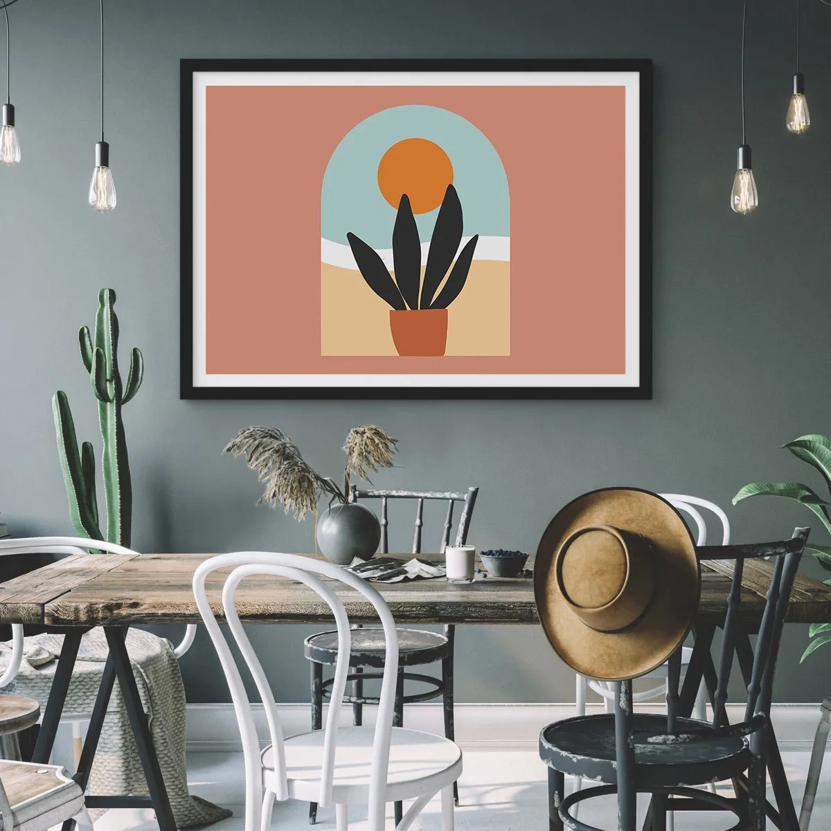 Poster in einem schwarzem Rahmen - Kleine Freuden - 50x40 cm