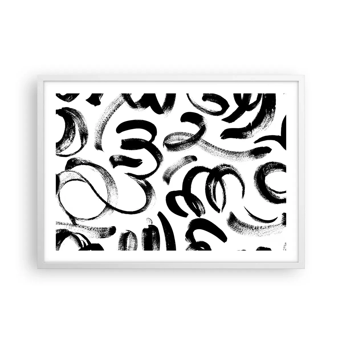 Poster in einem weißen Rahmen - Schwarz auf Weiß - 70x50 cm