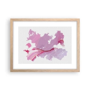 Poster in einem Rahmen aus heller Eiche - Karte der Rosawelt - 40x30 cm