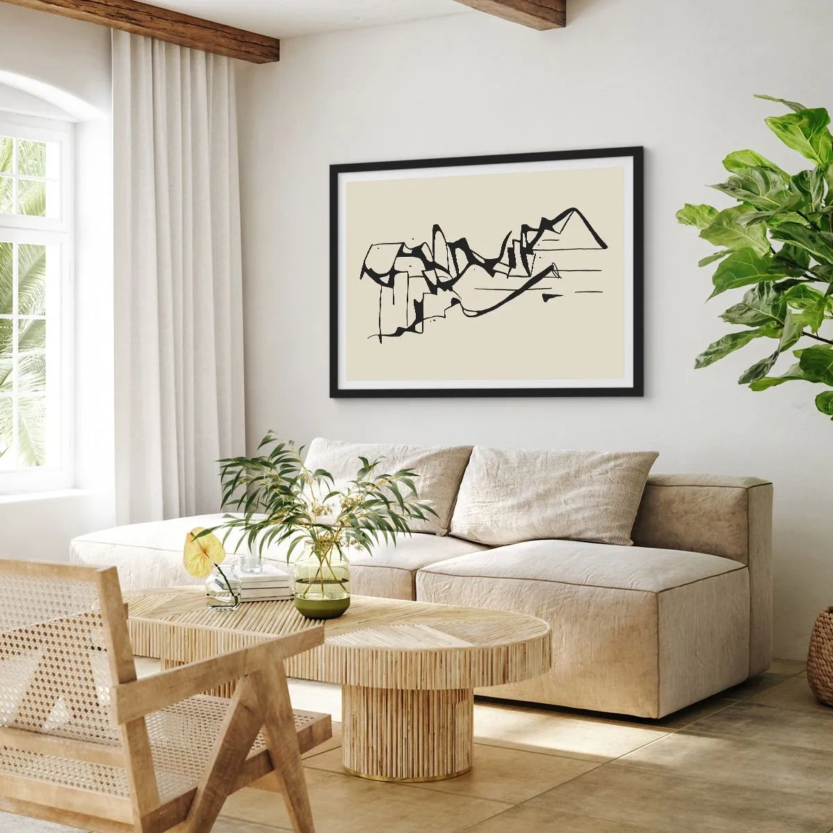 Poster in einem schwarzem Rahmen - Vielleicht eine Landschaft - 50x40 cm