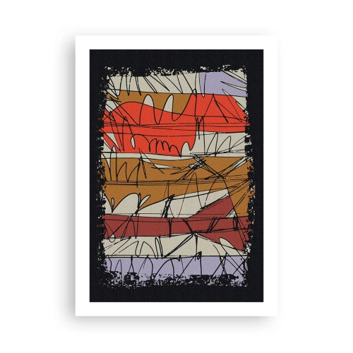 Poster - Eine abstrakte Komposition mit dynamischen Linien und Farben. - 50x70cm - Spontane Komposition - Moderne Wanddekoration für Wohnzimmer und Schlafzimmer ARTTOR