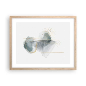 Poster in einem Rahmen aus heller Eiche - Über das Verhältnis von Grau und Gold - 50x40 cm