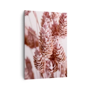 Bild auf Leinwand - Leinwandbild - Eine Nahaufnahme der zarten rosa Ähren von Ziergräsern - 70x100cm - Scheinbar unauffällig - Moderne Wanddekoration für Wohnzimmer und Schlafzimmer ARTTOR