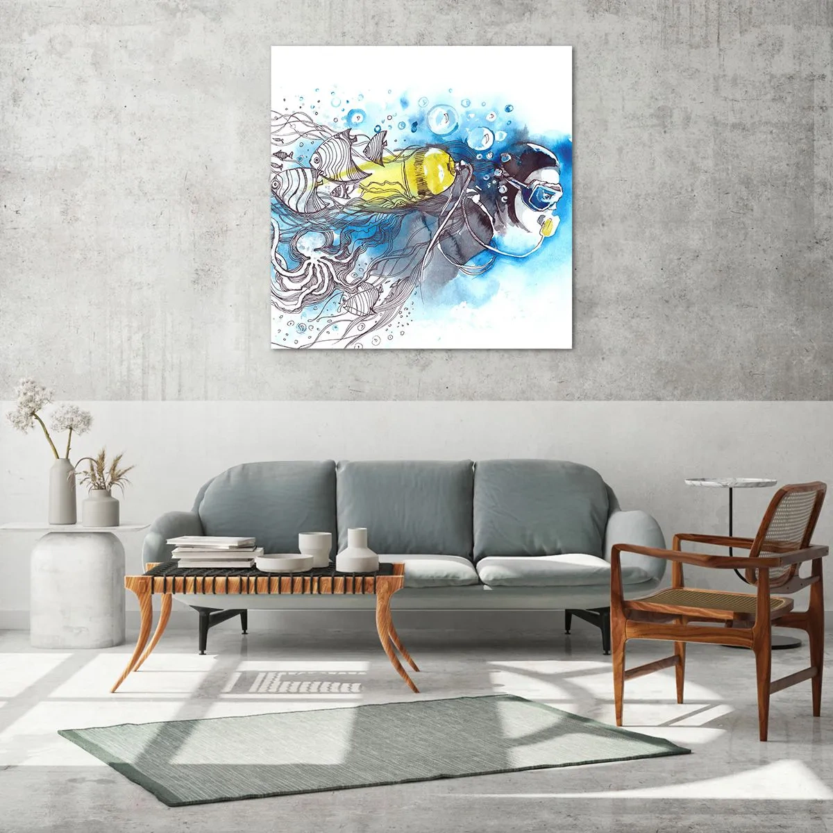 Glasbild - Bild auf glas - Tolles Blau - 60x60 cm
