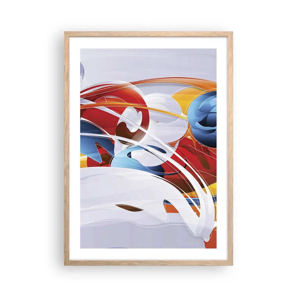 Poster in einem Rahmen aus heller Eiche - Der Tanz der Elemente - 50x70 cm